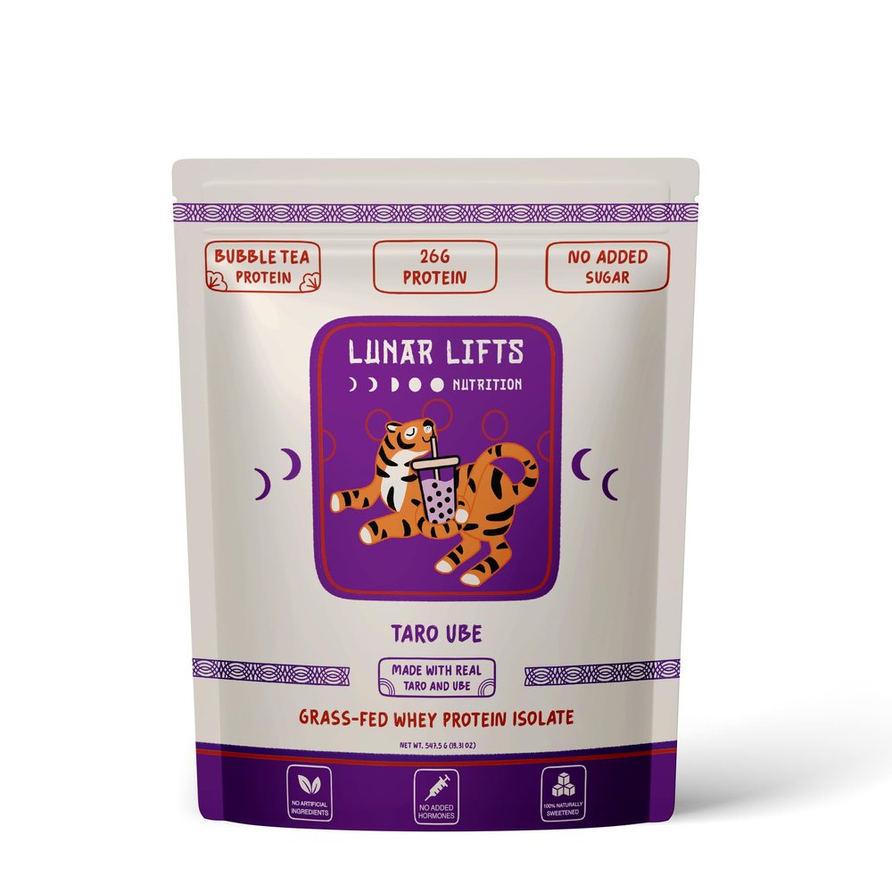 Lunar Lifts Nutrition Taro Ube Boba Tea Protein Powder | 26g Taro Milk Tea Powder | Whey Protein Isolate Powder | Bubble Tea High Protein Powder | No Added Sugars or Artificial Ingredients