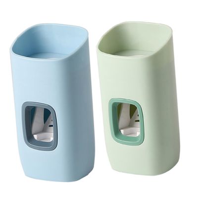 Beatifufu 2pcs Hanging Toothpaste Squeezer Dispenser Wall-Mounted No Punching Required Easy Control of Toothpaste Extrusion for Adults Set Blue Green