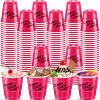 cssopenss 120 pcs Pink Plastic Shot Glasses 2 oz Hot pink shot cups Valentines Day shot glasses disposable for drinking Tastings served Snacks Jello Tastings and Samples view 1