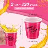 cssopenss 120 pcs Pink Plastic Shot Glasses 2 oz Hot pink shot cups Valentines Day shot glasses disposable for drinking Tastings served Snacks Jello Tastings and Samples view 2