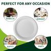 10 Inch Compostable Paper PlatesWhite 150 Pack, 100% Sugarcane Bagasse Large Disposable Plates, Sturdy Heavy Duty, Biodegradable Dinnerware for Party, BBQ, Picnic, Catering view 4