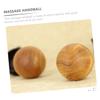 FOMIYES 2pcs Massage Ball Wood Ball Fitness Balls Hand Exercise Hand Balls Handballs Massage Hand Training Balls Hand Play Balls Smooth Wooden Balls, 5X5X5CM, Yellow view 2