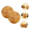 FOMIYES 2pcs Massage Ball Wood Ball Fitness Balls Hand Exercise Hand Balls Handballs Massage Hand Training Balls Hand Play Balls Smooth Wooden Balls, 5X5X5CM, Yellow view 3