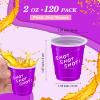 cssopenss 120 pcs purple Plastic Shot Glasses purple shot cups 2 oz Carnival shot glasses disposable for drinking Tastings served Snacks Jello Tastings and Samples view 2