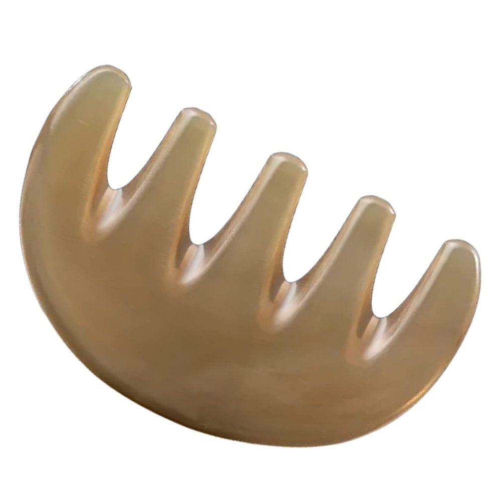 Beaupretty Wide Tooth Horn Comb for Head Massage Natural Gua Sha Scalp Massager Comfortable and Smooth Edges for Relaxation and Hair Care for Family and Friends