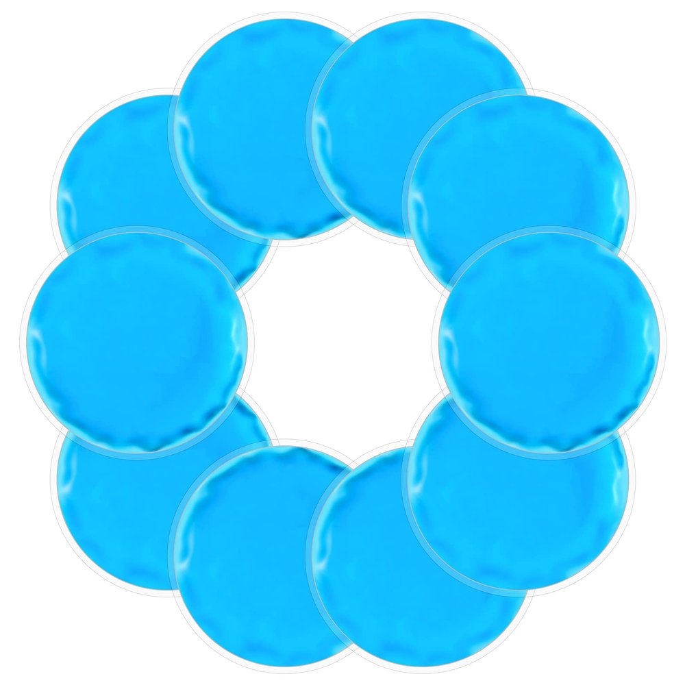 GGSTDDUP Reusable Ice Packs for Injuries, 10 Pack Round Ice Packs for Face, Gel Ice Pads Small Hot Cold Compress Ice Bag for Eyes After Surgery, Face, Wisdom Teeth, Breast Surgery, Blue
