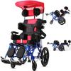 Stroke Hemiplegia Disabled Wheelchair - Fully Lying Folding Aluminum Alloy with Seat Belt, Dining Table - Child Adults Elderly (Color : Red, Size : 14.2) view 1