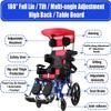 Stroke Hemiplegia Disabled Wheelchair - Fully Lying Folding Aluminum Alloy with Seat Belt, Dining Table - Child Adults Elderly (Color : Red, Size : 14.2) view 4