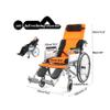 Reclining Wheelchair W/Commode for Adults Folding Bathroom Shower Chair Lightweight Manual Wheelchair Transport Chair Mobility Aid for Elderly Driving Trolley (Color : Grey) view 2