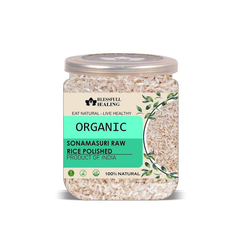 Blessfull Healing Organice SONAMASURI RAW RICE POLISHED 1 lb (453 Gram)