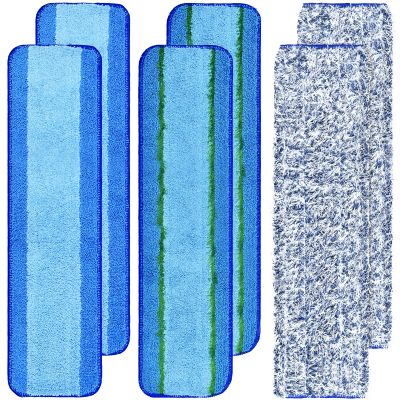 6 Pack Microfiber Cleaning Replacement Pad for Bona Mop,Washable Reusable Microfiber Cleaning Mop Pad for Hardwood Floor,Wet Dry Use,2 Deep Cleaning Pad+2 Microfiber Cleaning Pad+2 Dusting Mop Pad