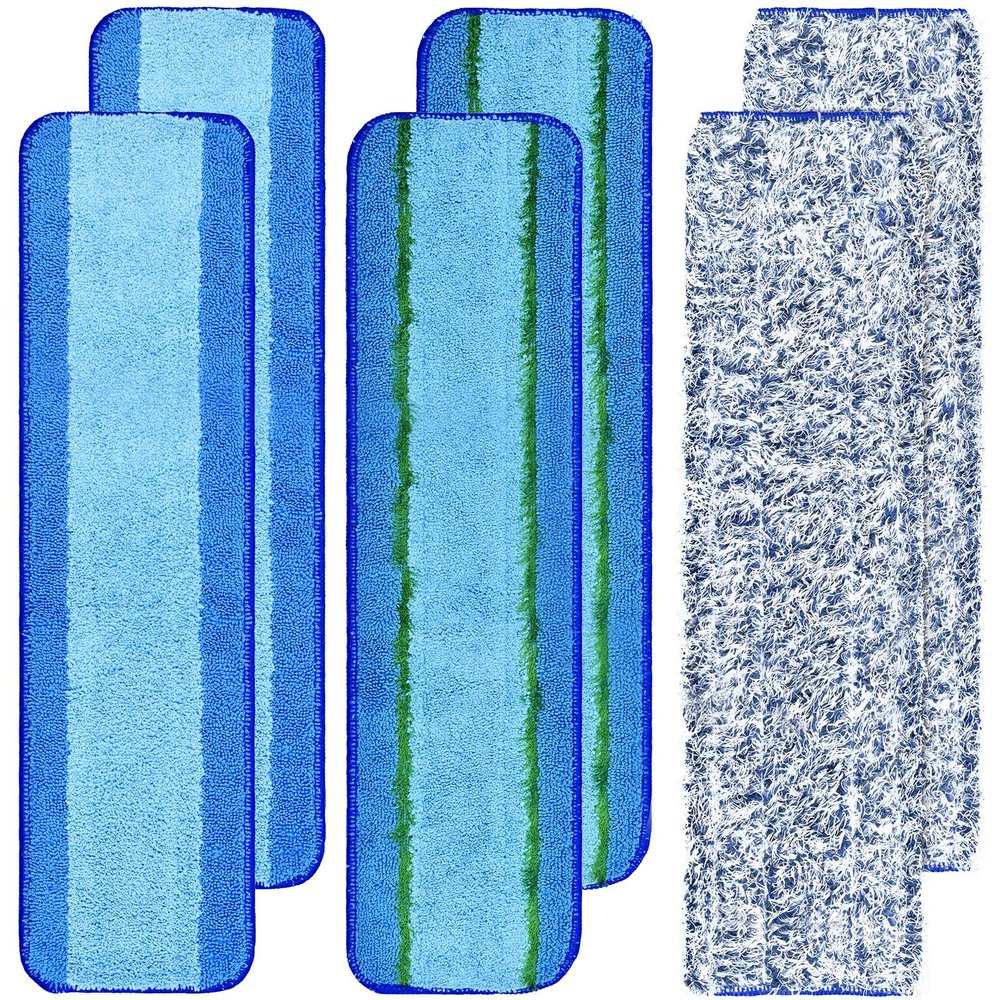 6 Pack Microfiber Cleaning Replacement Pad for Bona Mop,Washable Reusable Microfiber Cleaning Mop Pad for Hardwood Floor,Wet Dry Use,2 Deep Cleaning Pad+2 Microfiber Cleaning Pad+2 Dusting Mop Pad