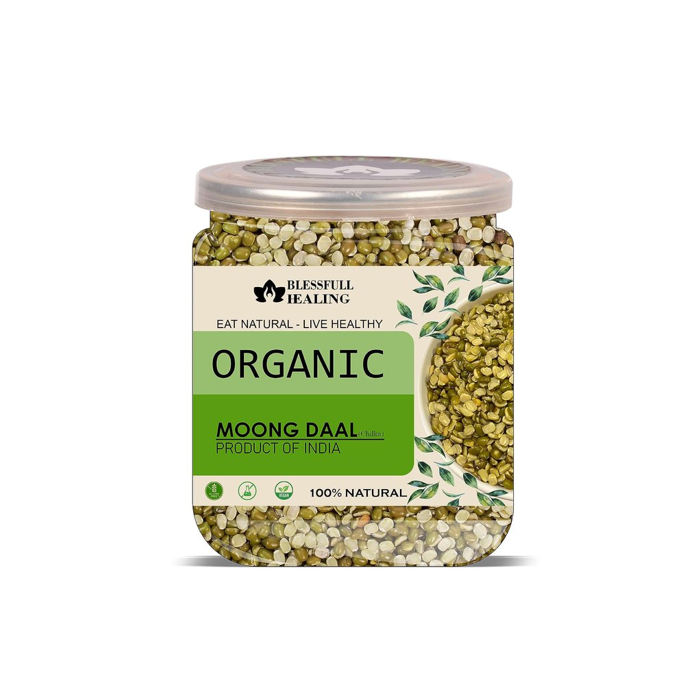 Blessfull Healing Organice MOONG DAL (CHILKA) 1 lb (453 Gram)