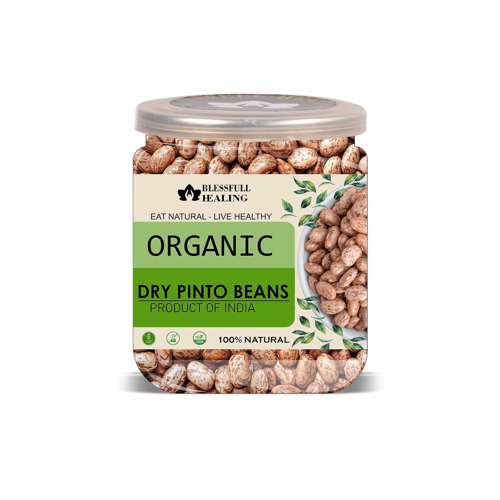 Blessfull Healing Organice DRY PINTO BEANS 1 lb (453 Gram)
