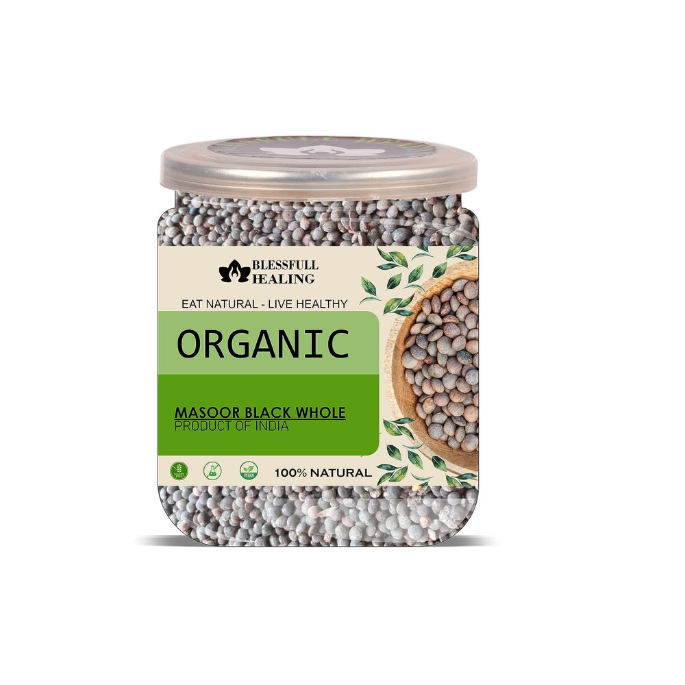 Blessfull Healing Organice MASOOR BLACK WHOLE 1 lb (453 Gram)