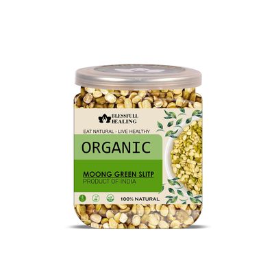 Blessfull Healing Organice MOONG GREEN SLITP DAL 2 lb (907 Gram)