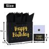 13" Large Black Gift Bag Set with Greeting Card and Tissue Papers (Stars and Gold Foil Happy Birthday) for Men's or Women's Party, Boys', Girls' or Kids' Birthday Parties, Baby Boy or Girl, Baby Shower - 13x5.2x10.2, 1 Pcs. view 2
