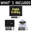 13" Large Black Gift Bag Set with Greeting Card and Tissue Papers (Stars and Gold Foil Happy Birthday) for Men's or Women's Party, Boys', Girls' or Kids' Birthday Parties, Baby Boy or Girl, Baby Shower - 13x5.2x10.2, 1 Pcs. view 3