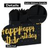 13" Large Black Gift Bag Set with Greeting Card and Tissue Papers (Stars and Gold Foil Happy Birthday) for Men's or Women's Party, Boys', Girls' or Kids' Birthday Parties, Baby Boy or Girl, Baby Shower - 13x5.2x10.2, 1 Pcs. view 4