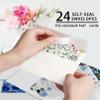 24 Pack Boxed Floral Blank Greeting Cards with Self-adhesive Envelopes For All Occasion, 24 Unique Watercolor Designs No Repeats view 3