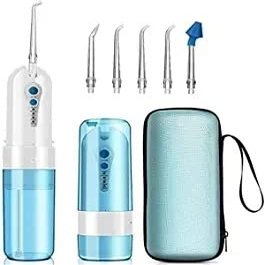 aiqiua Water Flosser Professional Cordless Dental Oral Irrigator, Portable Water Tank and Rechargeable IPX7 Waterproof, Easy to Clean Portable Saves Space