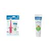Dr. Brown's Infant-to-Toddler Training Toothbrush Set, Pink Elephant & Fluoride-Free Baby Toothpaste, Safe to Swallow, Apple Pear, 1-Pack, 1.4oz/40g, 0-3 Years view 1