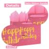 13" Large Pink Gift Bag Set with Greeting Card and Tissue Papers (Stars and Gold Foil Happy Birthday) for Women's Party, Girls' or Kids' Birthday Parties, Baby Girl, Baby Shower - 13x5.2x10.2, 1 Pcs. view 4