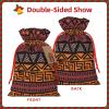 YQxwJL African Mud Cloth Tribal Print Drawstring Bags, Wedding Gift Bags, Candy Gift Bags, For Holiday Party Present Favor view 3