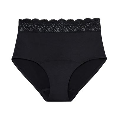 Thinx For All Leaks Hi-Waist Underwear, Holds up to 100ml or 6tbps or 1/4 Cup Worth of Liquid*, Light Absorbency Incontinence Underwear for Women, Feminine Care, BlackBerry, XS