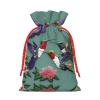 YQxwJL Flower Hummingbirds Embroiderys Print Drawstring Bags, Wedding Gift Bags, Candy Gift Bags, For Holiday Party Present Favor view 2