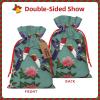 YQxwJL Flower Hummingbirds Embroiderys Print Drawstring Bags, Wedding Gift Bags, Candy Gift Bags, For Holiday Party Present Favor view 3