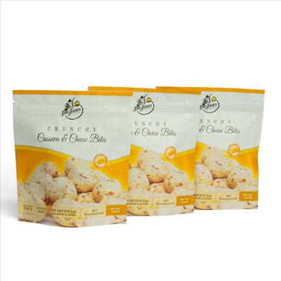 Crunchy CASSAVA & CHEESE BITES by San Javier Tradition ** PACK OF 3** 100 G . bag +++Oven Baked * Gluten-Free * 100% Natural Ingredients * NO Preservatives * NO Artifical Colors or Flavors * Guilt-free snack. * Family Recipes * Cheese Lovers * Vegeta
