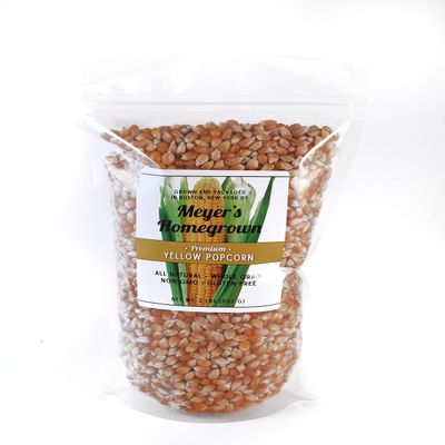 Meyer's Homegrown Premium Yellow Popcorn, 2lbs Bag, Crunchy Butterfly Flakes When Popped, NO GMO/Tree Nuts/Peanuts/Gluten, Your New Favorite Snack