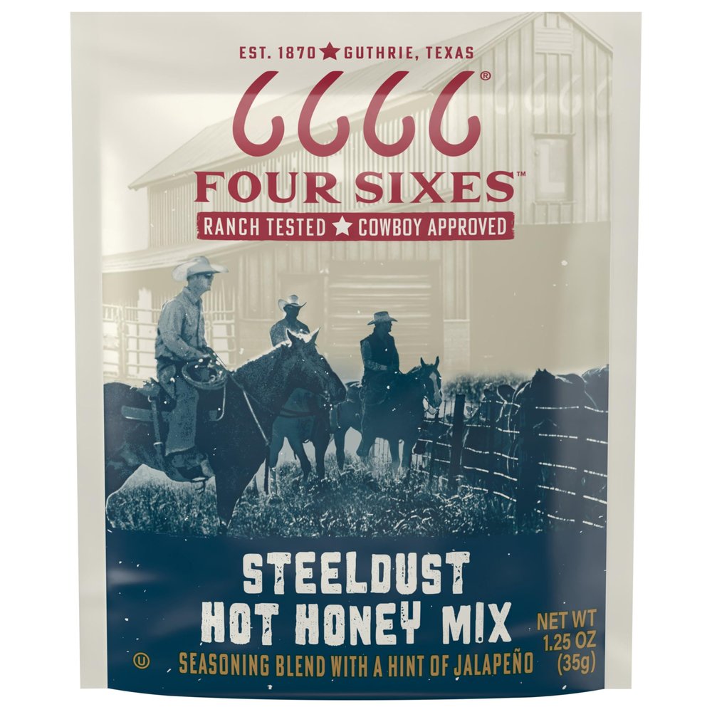 6666 Four Sixes Steeldust Hot Honey Seasoning Mix, 1.25 Ounce (Pack of 12)