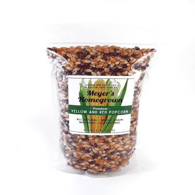 Meyer's Homegrown Premium Red/Yellow Mix Popcorn, 2lb Bag, Tender & Crunchy, no GMO/Peanuts/Tree Nuts/Gluten, Your New Favorite Snack