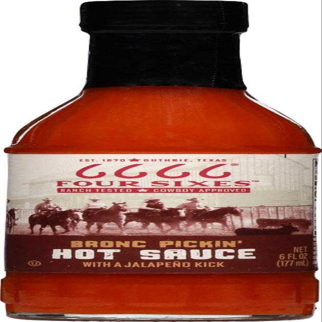 6666 Four Sixes Bronc Pickin' Hot Sauce, 6 Ounce
