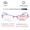 laureles Fashion Photochromic Bifocal Reading Glasses Women's Metal Half Frame Transition Readers Female (Purple, 2.75, x) view 2