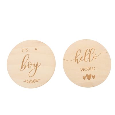 Toyvian 2pcs Wooden Growth Cards for Celebrating Development Fun Design for Parents for Capturing Cherished Memories