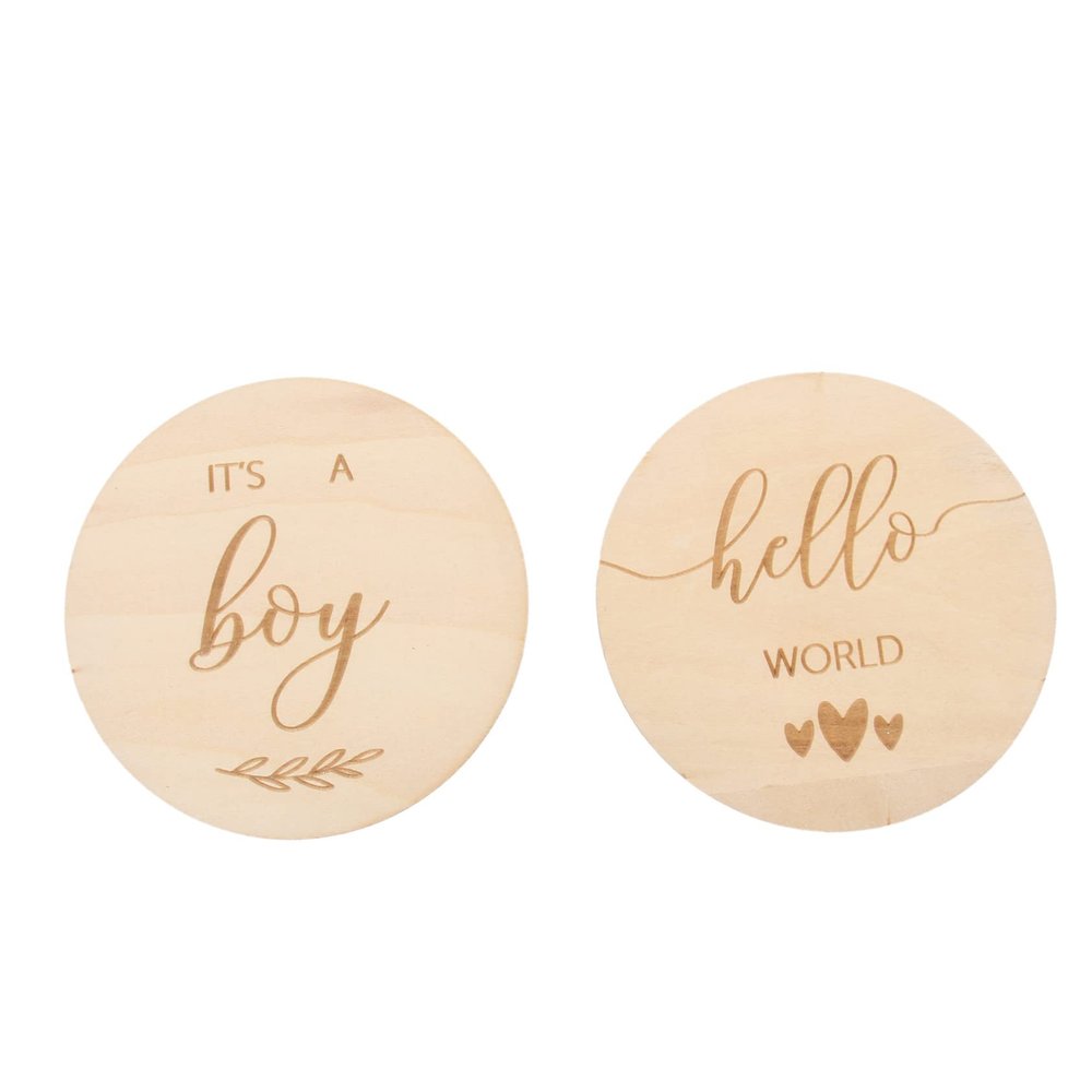 Toyvian 2pcs Wooden Growth Cards for Celebrating Development Fun Design for Parents for Capturing Cherished Memories