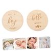 Toyvian 2pcs Wooden Growth Cards for Celebrating Development Fun Design for Parents for Capturing Cherished Memories view 2