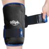 360 Full Coverage Knee Ice Pack Wrap for Post-Surgery Recovery - Bendable & Adjustable Hot Cold Therapy for Pain Relief, Swelling, Arthritis - Easy to Wear, Reusable Gel Pack for Men & Women, Black view 1