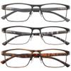 acavefox 3 Pack Reading Glasses Men Readers Blue Light Blocking Anti-UV Metal Front Frame And Spring Hinge With Accurate Magnification Eyeglasses 1.0+ view 1