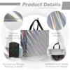 cabzymx 16 Pcs Unique Dazzling Silver Reusable Gift Bags with Handles & Bases, Shiny Non-woven Holiday Goodie Bags Bulk for Birthday, Wedding, Party- 12.6x4.7x11 In view 3