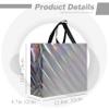 cabzymx 16 Pcs Unique Dazzling Silver Reusable Gift Bags with Handles & Bases, Shiny Non-woven Holiday Goodie Bags Bulk for Birthday, Wedding, Party- 12.6x4.7x11 In view 4