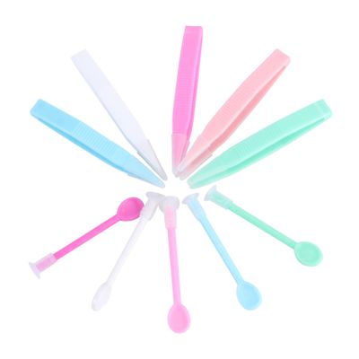 FOMIYES 5sets Glasses Clip Suction Stick Lens Tweezers and Suction Tool for Travel Home Use Rosy