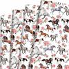 12 Sheets Horse Floral Wrapping Paper Run for The Roses Themed Gift Wrap Paper for Kentucky Horse Party Horse Racing Derby Birthday Party DIY Craft, 19.7  27.6 Inch view 1