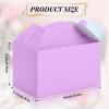 36 Pcs Party Favor Treat Boxes, Goodie Candy Gable Paper Gift Boxes with Handles for Birthday Wedding Shower Christmas Party Supplies, 6 x 3.5 x 3.5 Inches(Light Purple) view 2