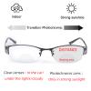 laureles Photochromic Bifocal Reading Glasses Women's Metal Oval Half Frame Transition Bifocal Readers Female (Black, 2.5, x) view 2