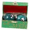 FOMIYES 2pcs Reusable Metal Hand Massage Balls for Hand Exercise Ergonomic Texture for Muscle Relief Portable and Durable Therapy Balls Green view 1