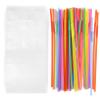 Amosfun 50pcs Love Pattern Straw Pouches for Adults Heavy Duty Drink Bag with Straw Set Random Color view 1